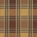 Fine-Line 54 in. Wide Brown And Gold Shiny Stripes Plaid Silk Satin Upholstery Fabric FI2933950